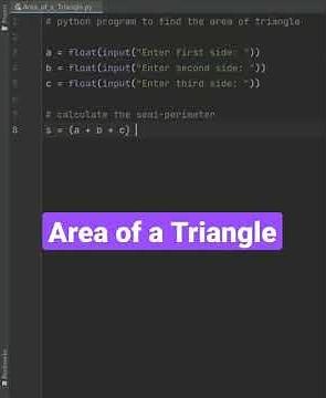Python program to Calculate the Area of a Triangle