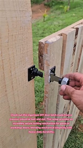 The Heavy-Duty DIY Gate Latch! 🔩 #diy #doors #lock #tips #tricks #lifehacks #how #tools #viral #fyp