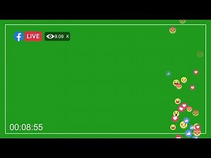 Facebook live templet with 30 min timer view count and emojis green screen video‪@motionbg‬