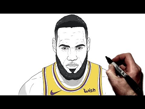 How To Draw LeBron James | Step By Step | NBA