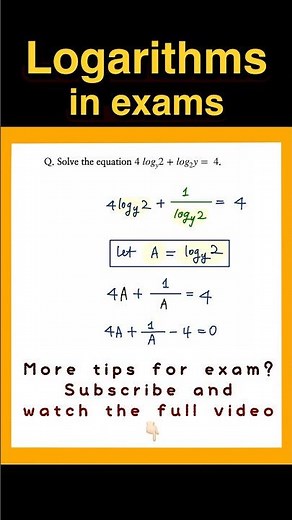 Solving log equations using change of base in exams #maths #igcse #algebra