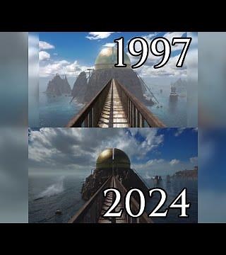Riven trailer side-by-side (1997 vs 2024)