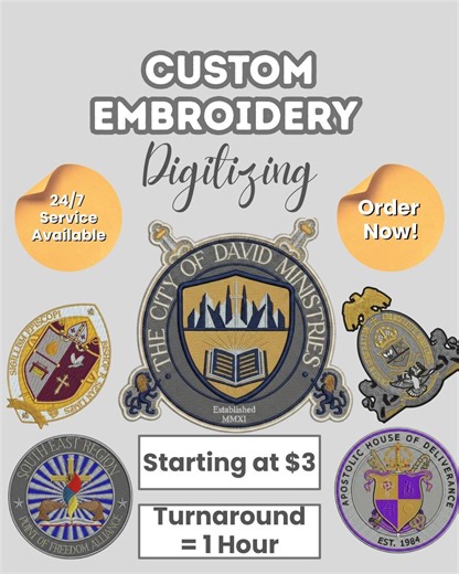 Embroidery Digitizing Service | Custom Digitizing | Logo Digitizing | Machine Embroidery Designs | Custom Embroidery - Etsy