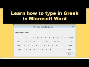 How to type in Greek in Microsoft Word
