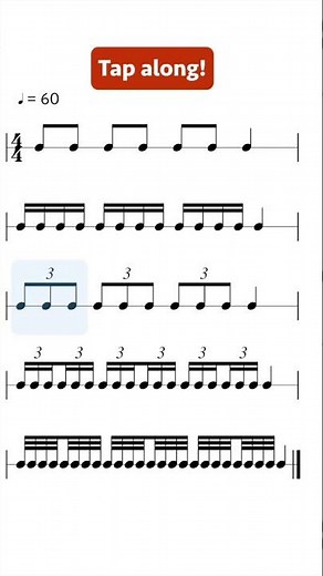 Rhythm tap along 🎵🖐️ #rhythm #musiclesson #drumming