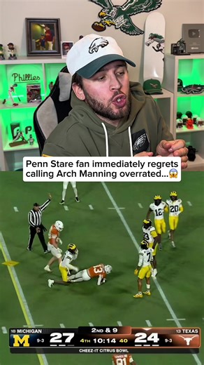ARCH MANNING WANTS TO BE JALEN HURTS SO BAD… Penn State fan reacts to Arch Manning’s incredible performance versus Michigan in the Cheez-It bowl! ##cfb##collegefootball##collegefootballplayoff##archmanning##longhorns