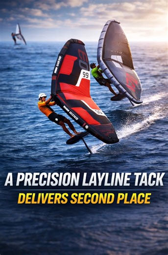 A precision layline tack delivers second place