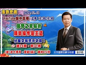 2025.11.11 張宇明 盤中直播 【#張宇明分析師】