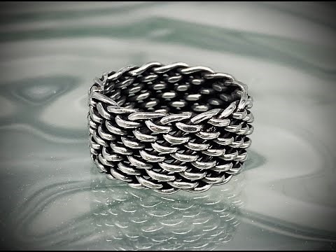 Weaving a 16 strand fine silver ring - Flatwearable Artisan Jewelry