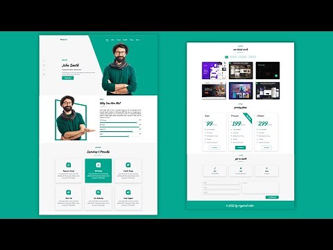 Responsive One Page Personal Portfolio Website using HTML CSS and JavaScript