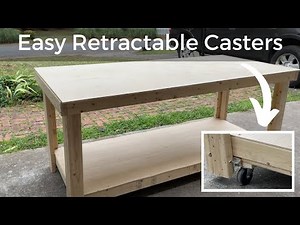 Easy 2x4 Workbench/Outfeed Table | DIY Retractable Casters