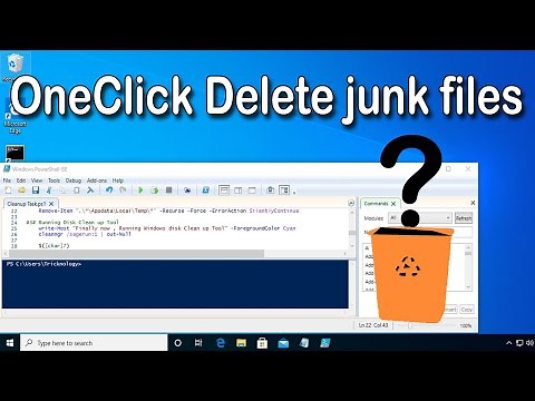 How To Delete Temp/Junk Files in Windows 10 With One Click | PowerShell ISE