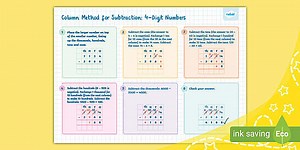 Column Method for Subtraction: 4-Digit Numbers