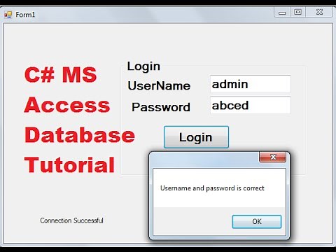 C# MS Access Database Tutorial 2 # Create Login Form with Microsoft Access Database