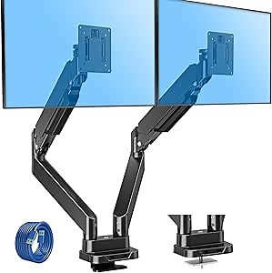 MOUNTUP Dual Monitor Mount Fits Max 39'' Screen, Ultrawide Dual Monitor Desk Mount Hold 4.4-33 lbs, Adjustable Gas Spring Double Monitor Arms, Computer Monitors Stand with USB, VESA Monitors Bracket