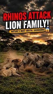 Rhinos HUMILIATE Lion Pride in Seconds! #animals #wildlife #shorts #keşfet
