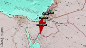 Israel map highlighting important cities. Map of Israel provinces