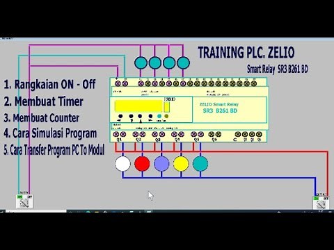 Training PLC. Zelio, Smart Relay SR3 B261 BD, Cara Membuat Timer, Counter Dan Transfer Program.