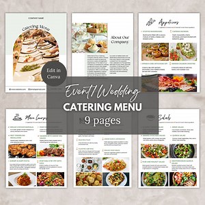 Catering Menu Price Guide Template Canva. Wedding Catering Charcuterie Menu, Editable Event Catering Catalog, Catering Services Charcuterie - Etsy