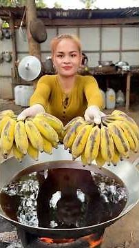 Cooking yummy deep fried banana recipe