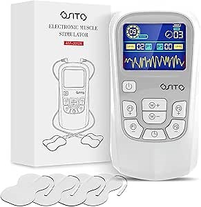 OSITO TENS Unit Muscle Stimulator (FSA or HSA Eligible) Rechargeable Electronic Pulse Massager with 4 Reusable Pads - Pain Relief Therapy Machine with Dual Channel 25 Modes