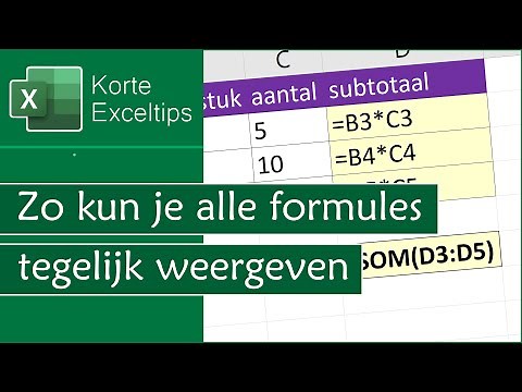Alle formules tegelijk weergeven