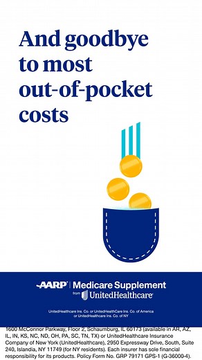 Say goodbye to most out-of-pocket costs. With a Medigap insurance plan, say hello to a plan that puts you in charge. | AARP Medicare Supplement Insurance Plans from UnitedHealthcare