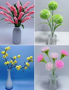 8.6M views · 115K reactions | Beautiful DIY Flower Craft Ideas with Yarn :) | Simple Crafts | Facebook