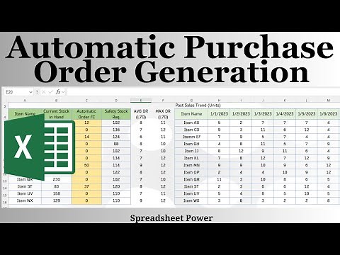 Automatically Generate Purchase Order in Excel