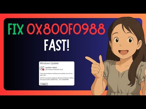 QUICK FIX For Windows Update Failed Error 0x800f0988 - SOLVED