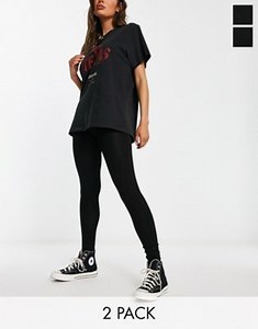 ASOS DESIGN - Set van 2 leggings in zwart | ASOS