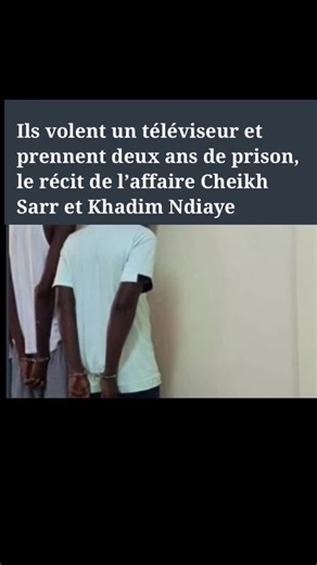 Le tribunal des flagrants délits de Diourbel a rendu son verdict, vendredi 26 décembre 2025, dans l’affaire opposant le commerçant Saourou Kane à deux délinquants multirécidivistes, Cheikh Sarr et Khadim Ndiaye. Les deux hommes ont été reconnus coupables de vol en réunion commis la nuit avec escalade et effraction et ont été condamnés à deux ans d’emprisonnement ferme. Dans la nuit du 21 au 22 novembre 2025, Cheikh Sarr et Khadim Ndiaye ont pénétré par effraction dans le magasin de Saourou Kane,