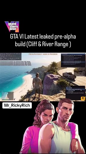 GTA VI pre-alpha footage just surfaced... and it's already insane •• Cliffs, rivers, massive open landscapes — this early build is showing just how huge and detailed the world is going to be And this is just pre-alpha... imagine the final version Rockstar isn't just building a game, they're building a living world. If this leak is real, GTA VI might set a new standard for open-world games forever 100 What do you think - real leak or cap? 4 Follow for daily GTA VI updates [GTA VI pre alpha leak,
