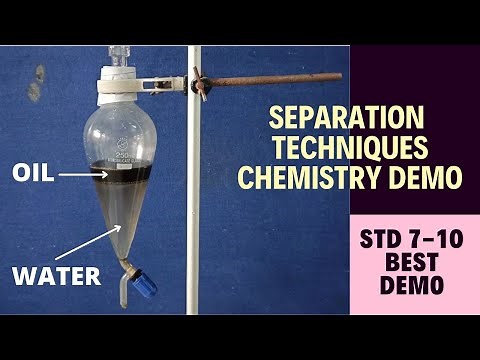 Separation of two immiscible liquids oil & Water using separating funnel chemistry demo | STD 7-10