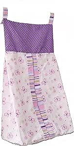 Purple Butterfly Diaper Stacker Organizer, Nursery Crib Diaper Hanging Bag for Baby Girl