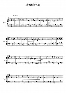 Greensleeves - Easy Sheet Music for Free in PDF - La Touche Musicale