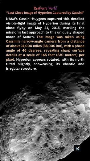 Cassini’s Last Close Image of Hyperion (Never Seen Again) #space #moon #astronomy