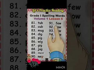 Grade 1 Spelling Words Lesson 5