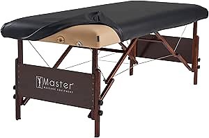 Master Massage Rectangular Universal Fabric Fitted PU Vinyl Leather Ultra-Durable Massage Table Protection Cover-Replacement Cover Protector Black