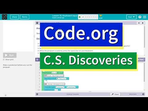 Code.org Lesson 15.1 Keyboard Input | Tutorial with Answers | C.S. Discoveries Unit 3