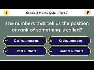 Grade 8 Maths Quiz - Part 7/10 | 12 Multiple Choice Questions for Quick Learning and Test