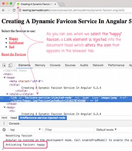 Creating A Dynamic Favicon Service In Angular 5.2.4