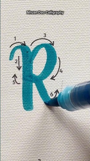 How to Write Letter R - Easy Tutorial for Beginners #nhuandaocalligraphy #brushlettering