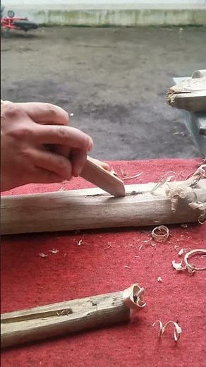 Fire Plough: my first ember with this Primitive Fire-starting Technique