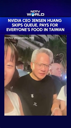 Nvidia CEO Jensen Huang Skips Queue, Treats Crowd At Taiwan Night Market