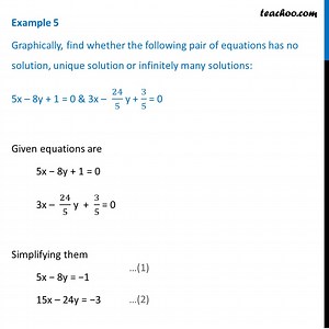 Example 2 - Graphically find whether no solution, unique