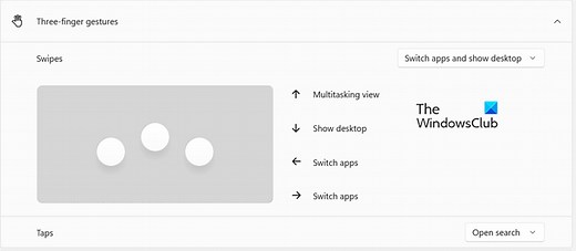 How to change Three-finger Swipe Gestures in Windows 11/10