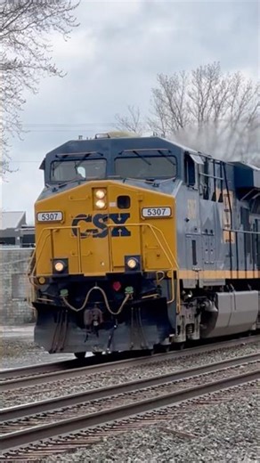 CSX 5307 Repainted ES40DC Leads Intermodal With Fouled Horn!