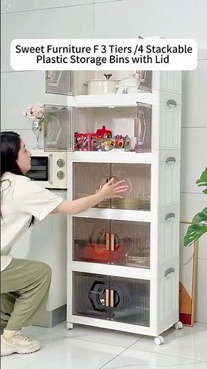 Joybos® Stackable Storage Bins with Lids and Doors