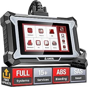 ANCEL DS200 Full System OBD2 Scanner with 15+ Reset Services - Oil/BMS/Brake Reset, DPF Regen, Injector Coding, ABS Bleeding, Free Lifetime Updates, Online Customer Service